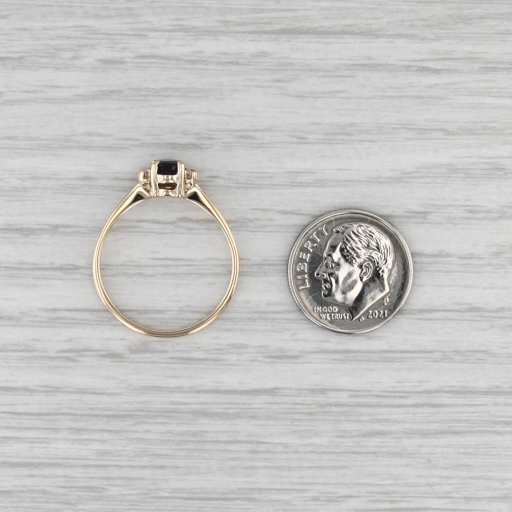 0.62ctw Oval Blue Sapphire Diamond Ring 14k Yellow Gold Size 8.75