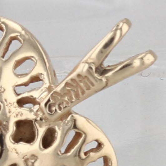 Diamond Accented Heart Pendant 14k Yellow Gold Small Drop