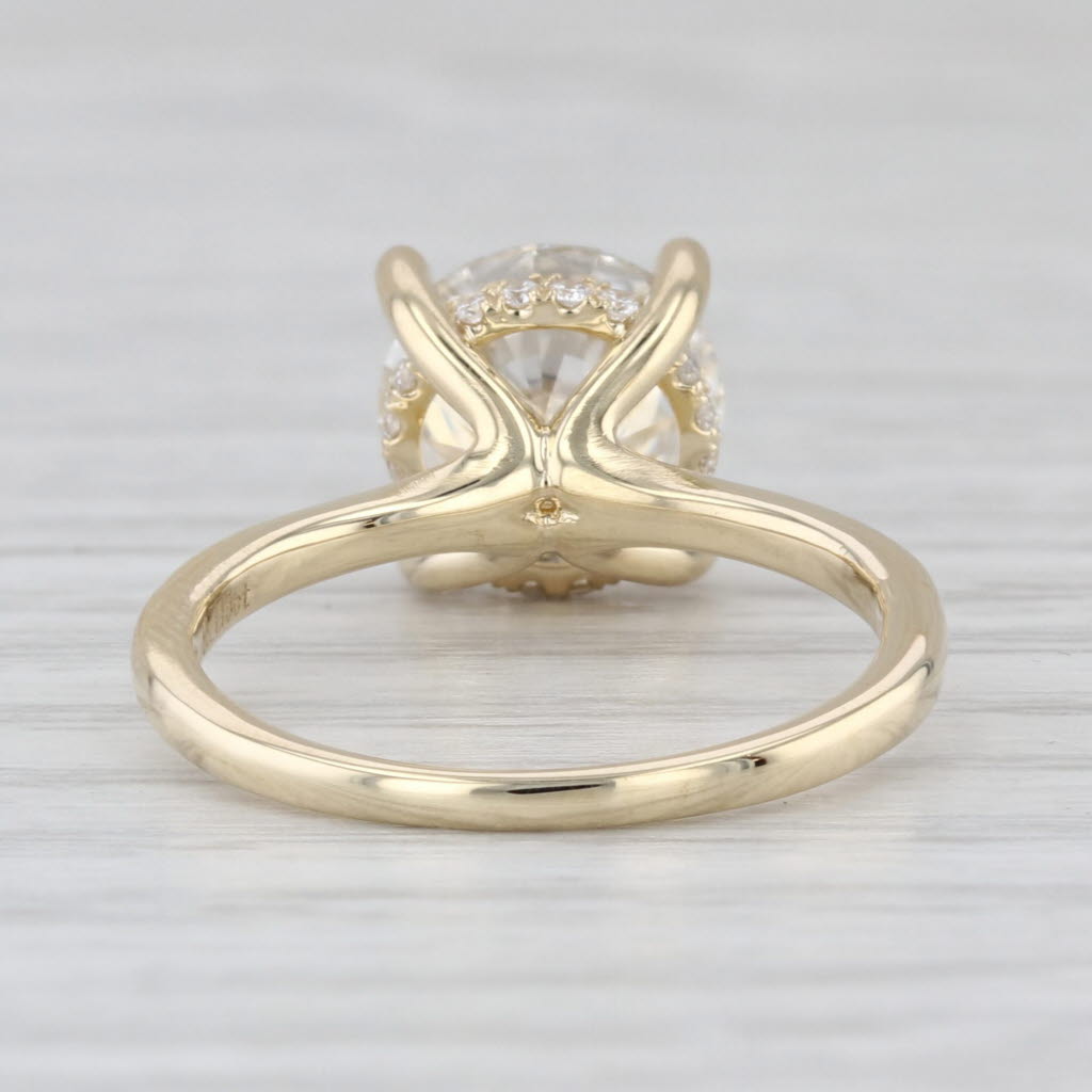 New IGI 3.19ctw Round Halo Lab Grown Diamond Engagement Ring 14k Yellow Gold