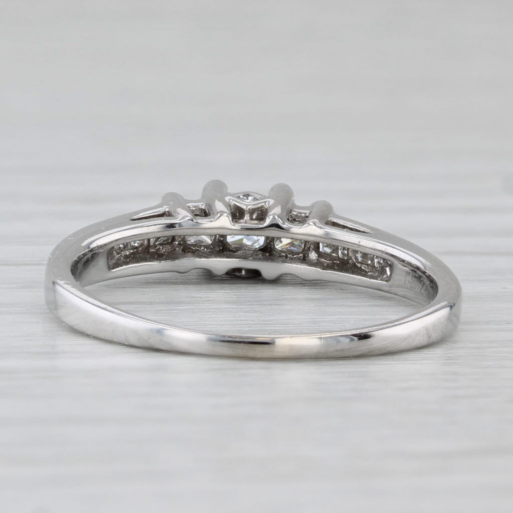 Gray 0.51ctw 3-Stone Diamond Engagement Ring 14k White Gold Size 8.5
