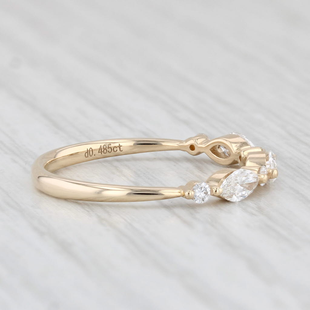 Light Gray New 0.49ctw Stackable Diamond Ring 14k Yellow Gold Wedding Band Size 6.5
