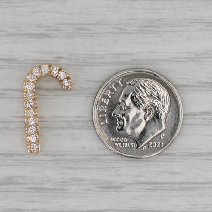 0.11ctw Diamond Letter Initial J Pendant 14k Yellow Gold Floating Drop