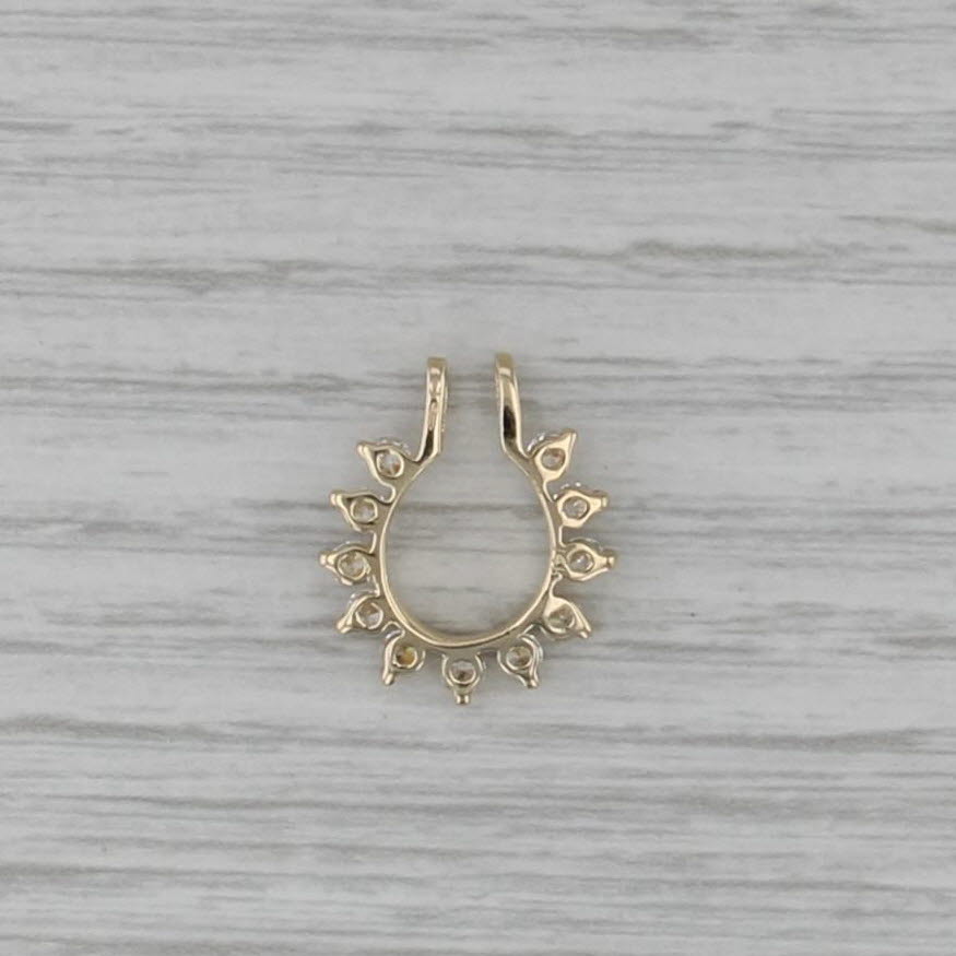0.44ctw Cubic Zirconia Enhancer Pendant 14k Yellow Gold Open Center