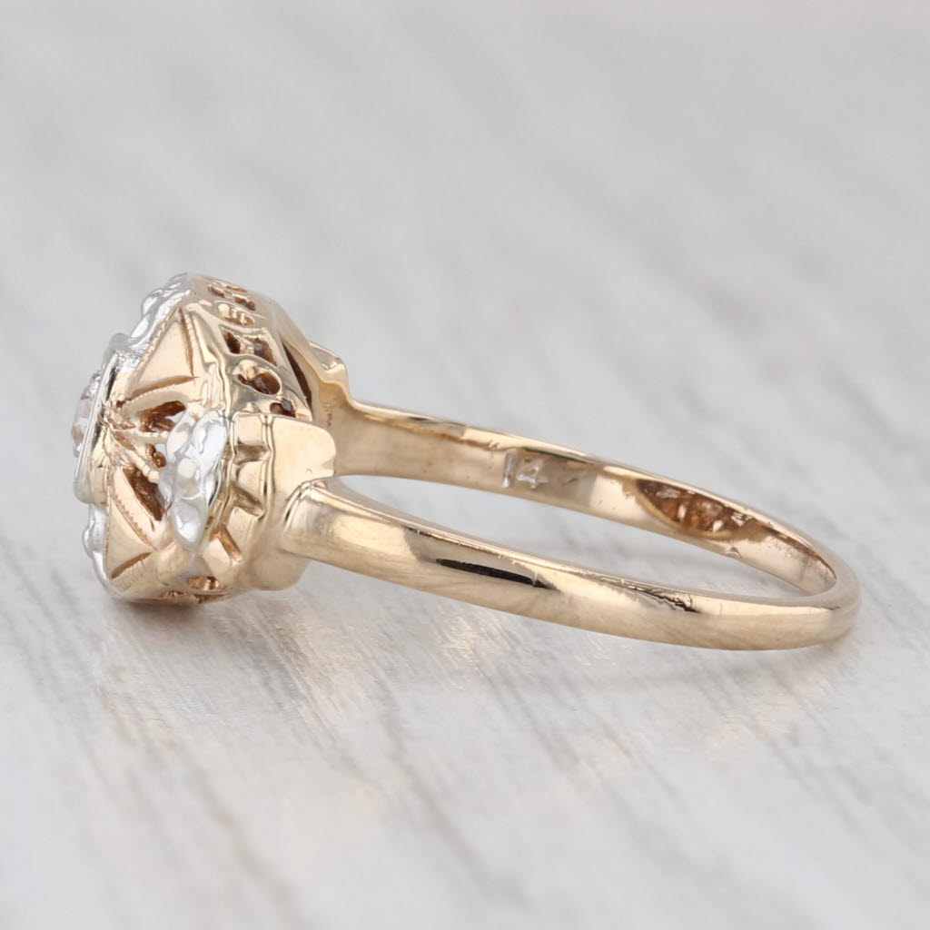 Vintage Diamond Ring 12k -13k Yellow Gold Size 6.75