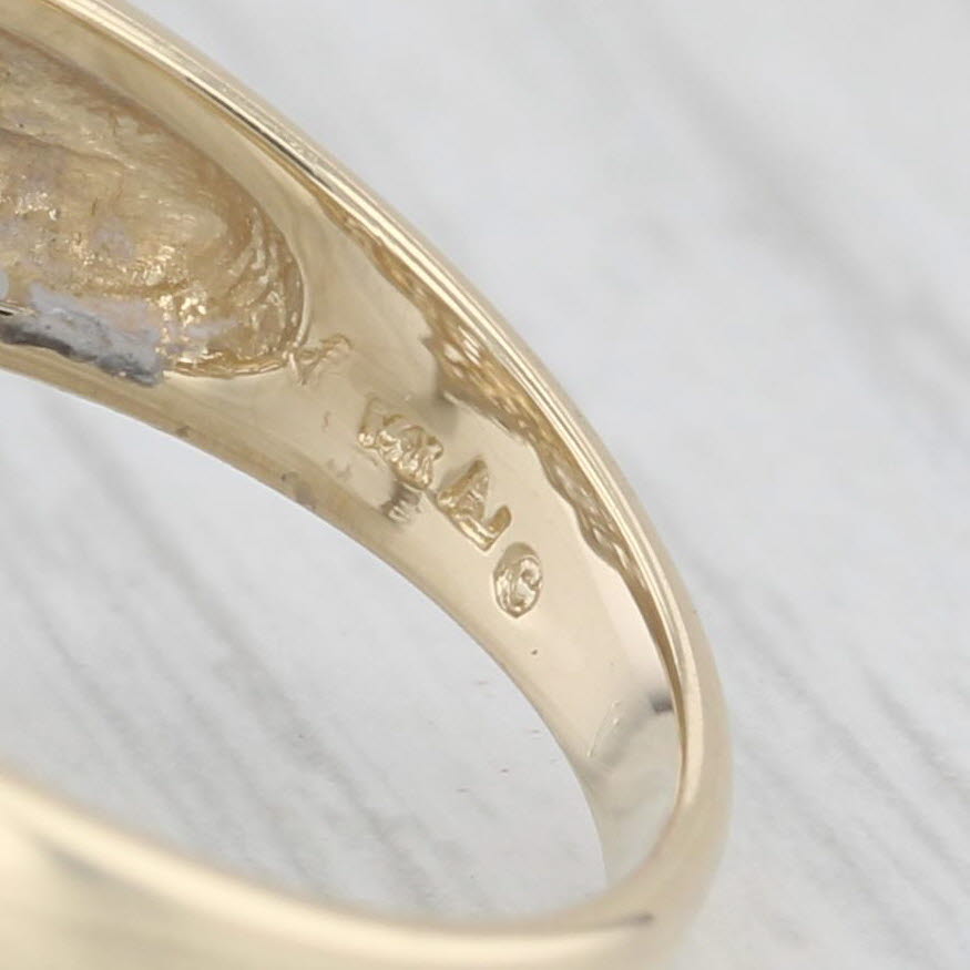 Light Gray 1.20ctw Diamond Cocktail Ring 14k Yellow Gold Size 7.5