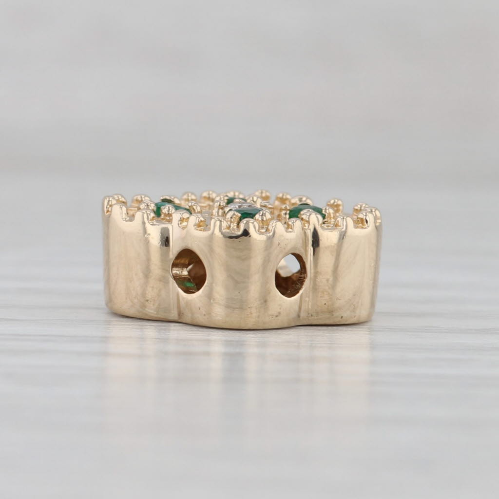 Gray 0.15ctw Emerald Diamond Slide Bracelet Charm 14k Gold Richard Klein Vintage