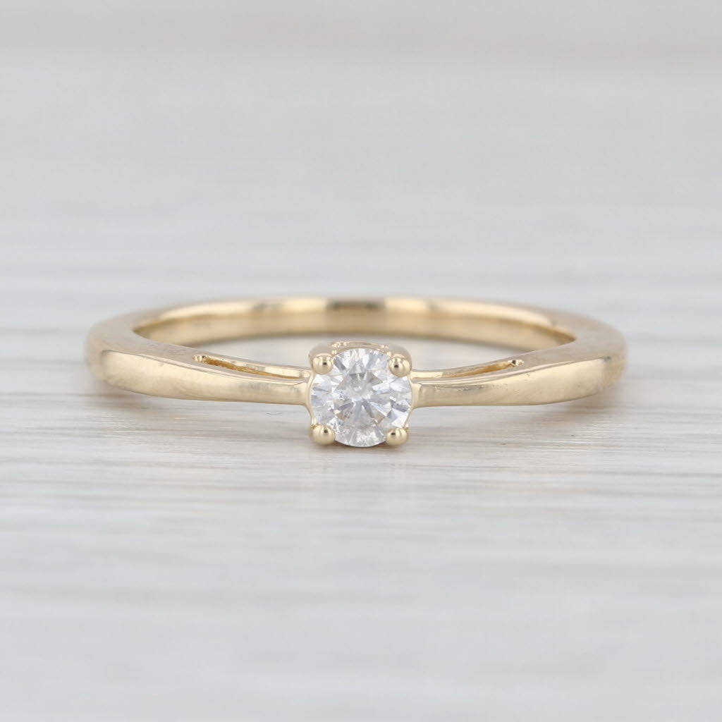 0.16ctw Diamond Solitaire Engagement Ring 14k Yellow Gold Size 6.25 Promise
