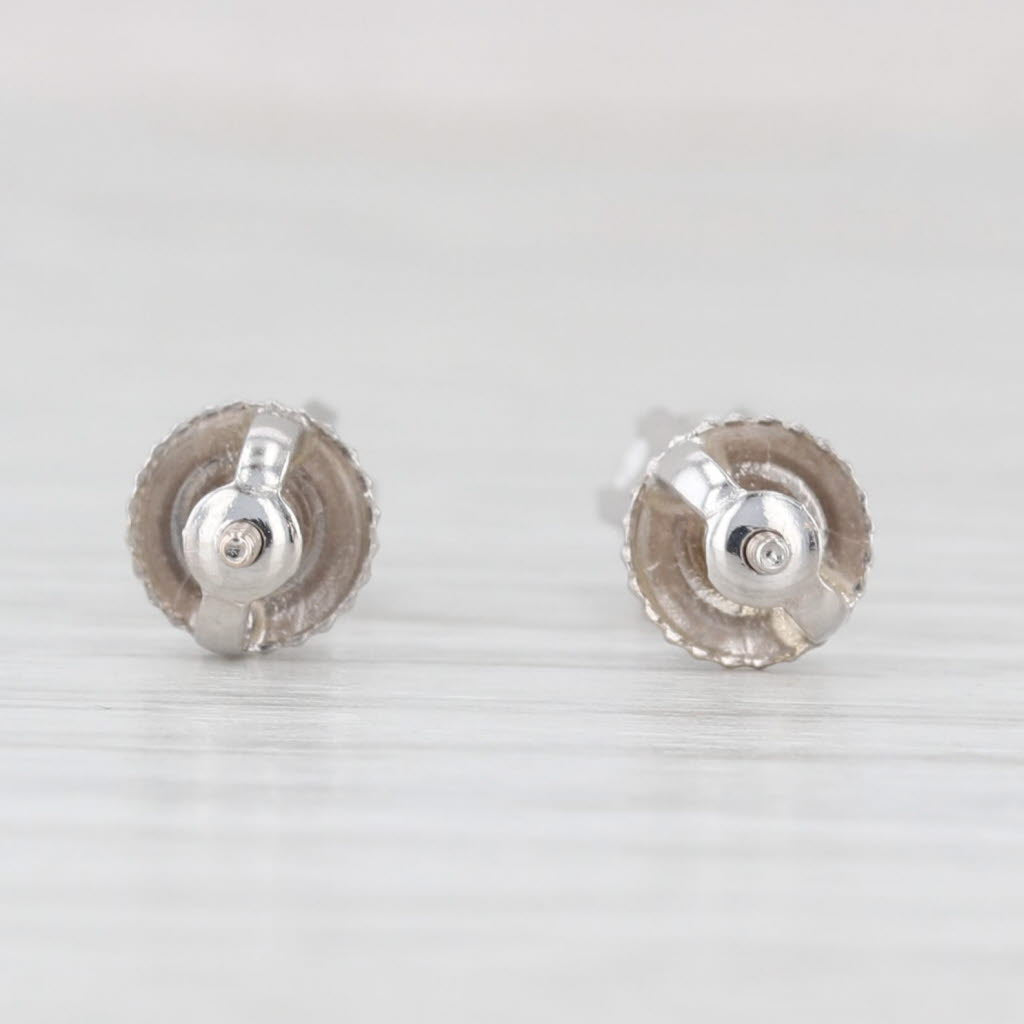 Light Gray Vintage 0.44ctw Round Diamond Solitaire Stud Earrings 14k White Gold Screw Backs