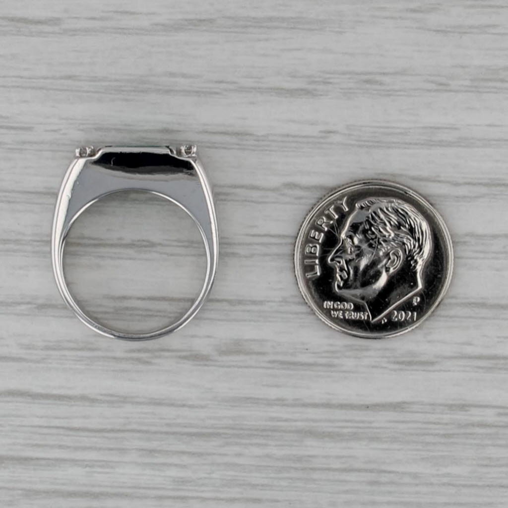 Vintage 0.83ctw Emerald Diamond Ring 14k White Gold Size 5