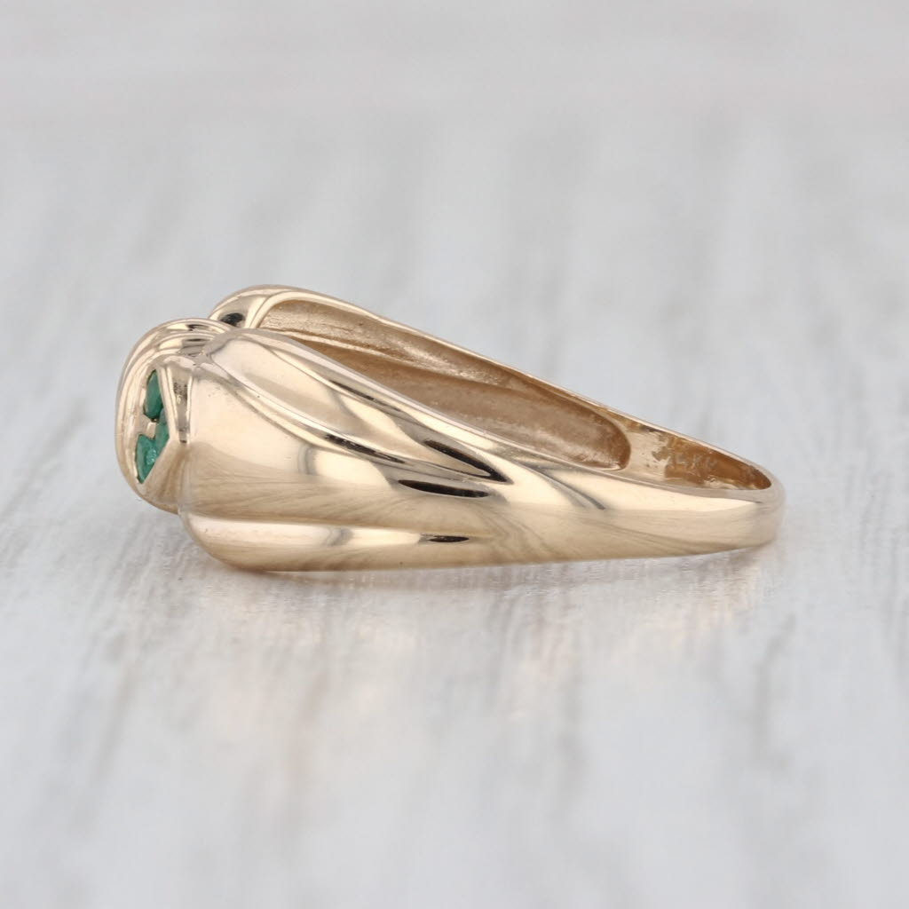 0.40ctw Sapphire Emerald Ring 14k Yellow Gold Size 7.75