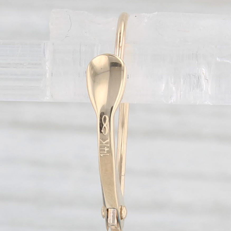 Light Gray 25ctw Blue Topaz Dangle Earrings 14k Yellow Gold Emerald Cut Drops