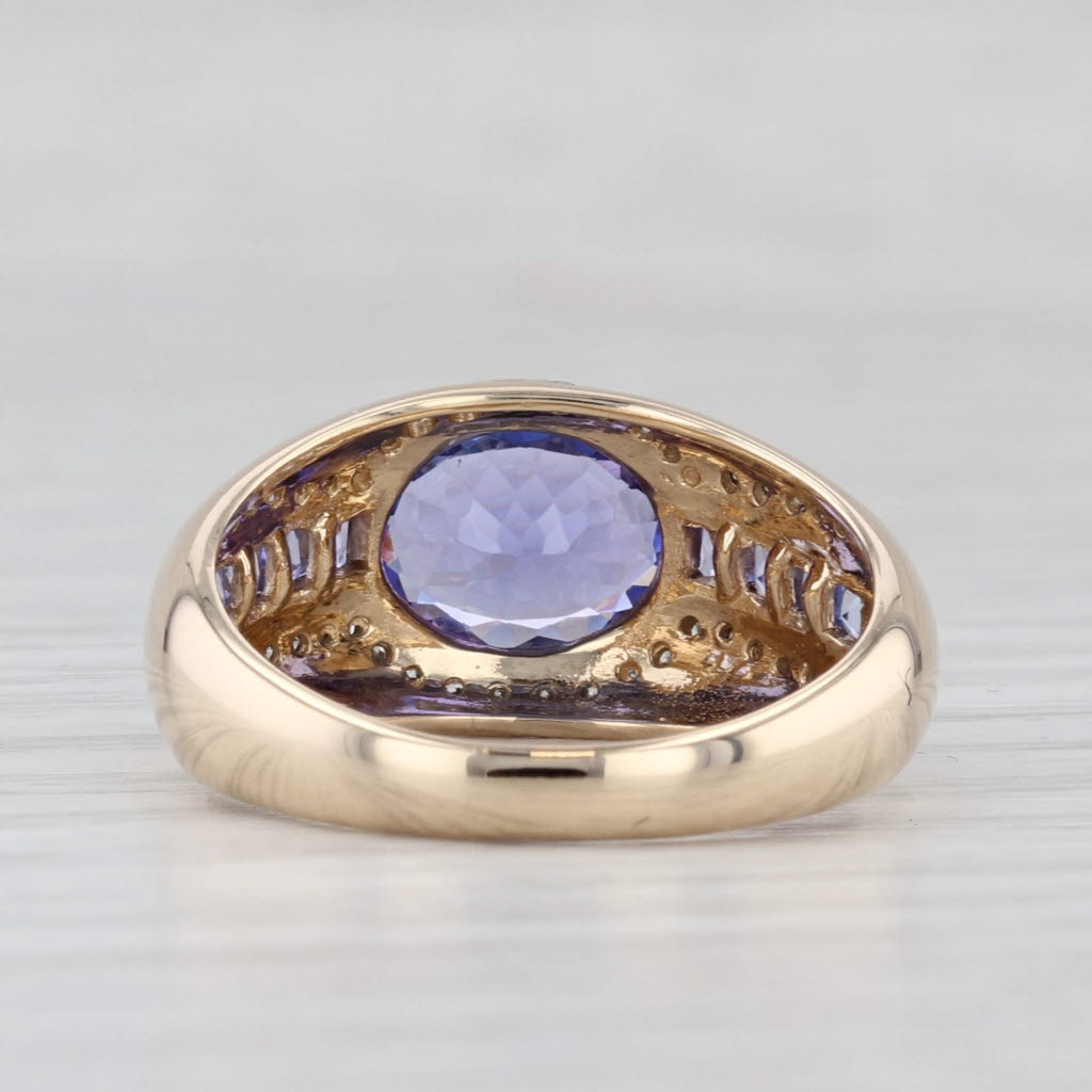 Light Gray 2.11ctw Tanzanite Diamond Ring 14k Yellow Gold Size 7.25