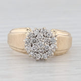 0.40ctw Diamond Cluster Ring 10k Yellow Gold Vintage Engagement Size 7