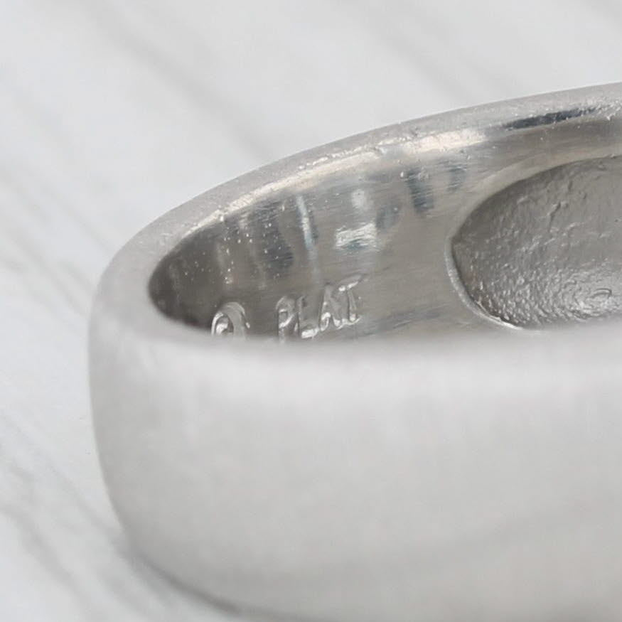 Light Gray 2.45ctw Aquamarine Diamond Ring Platinum Size 6.75 Brushed Finish