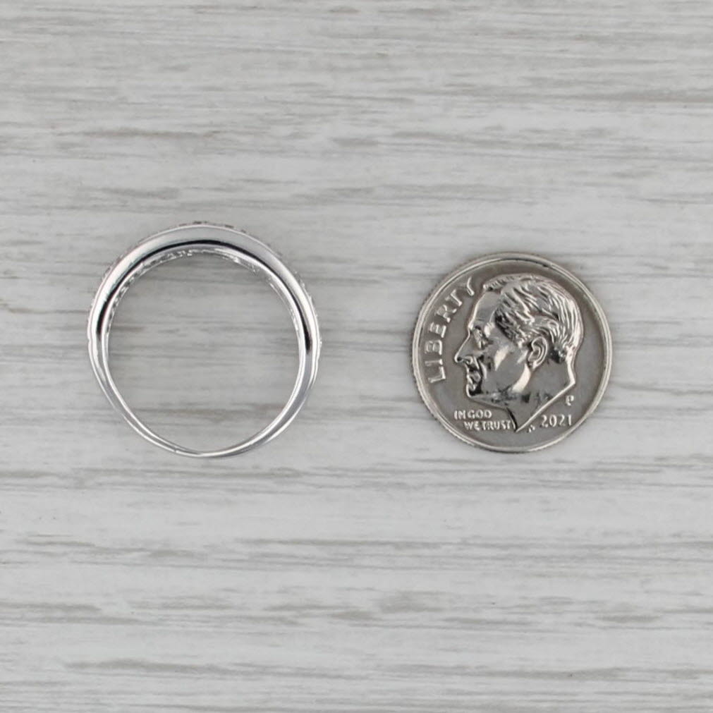 0.63ctw Black White Champagne Diamond Ring 10k White Gold Sz 6 Bridal Stackable