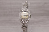 Antique Elgin Ladies Platinum & 14k Diamond Cocktail Watch 0.65ctw SERVICED