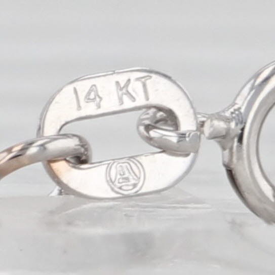 Box Chain Necklace 14k White Gold 16.25" 0.5mm
