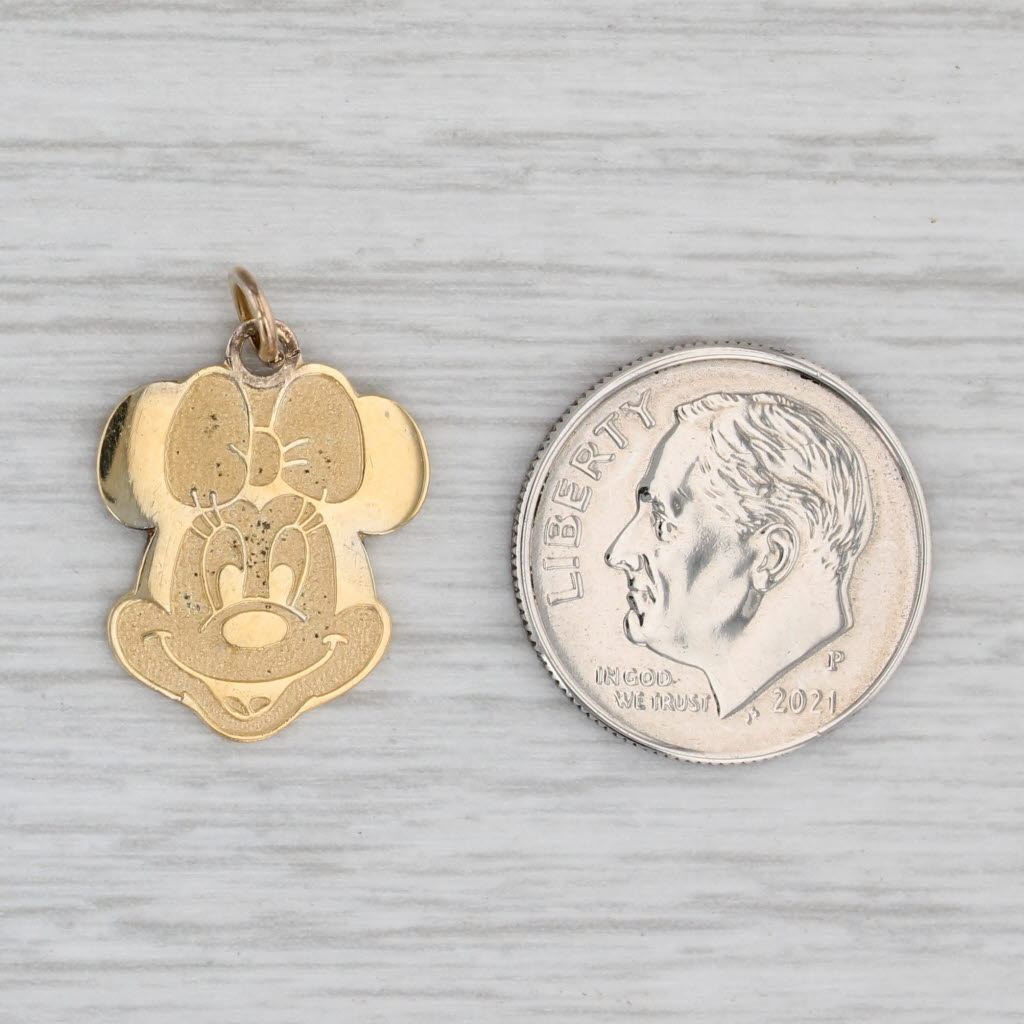 Light Gray Minnie Mouse Pendant Sterling Silver Disney Cartoon Souvenir Charm
