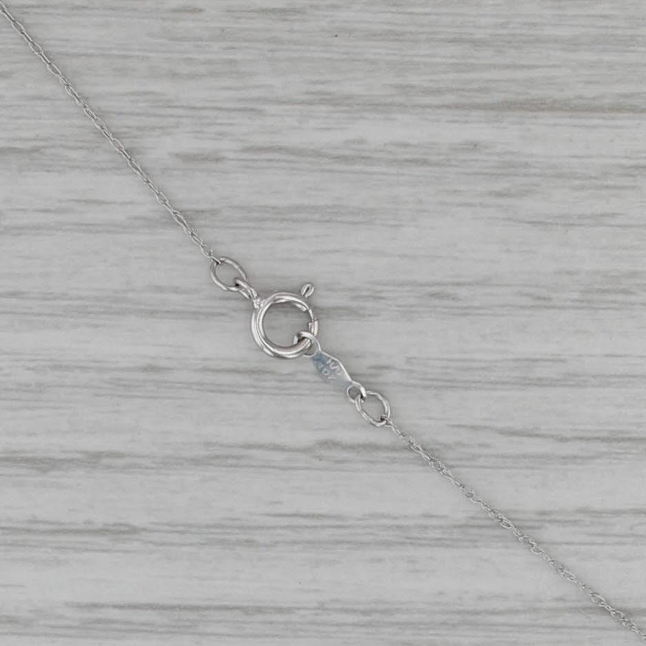 0.20ctw Diamond Halo Pendant Necklace 10k White Gold 20.25" Rope Chain