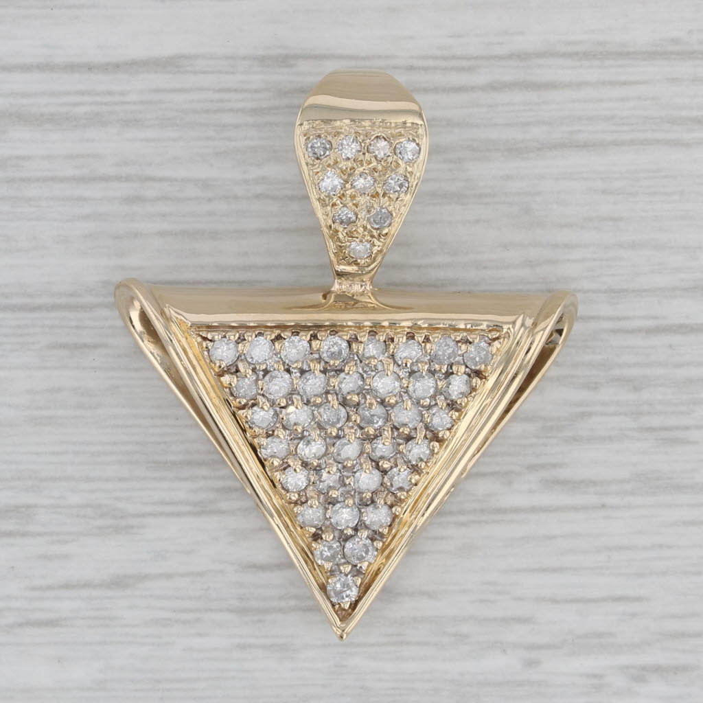 Gray 1.10ctw Abstract Diamond Triangle Pendant 14k Yellow Gold