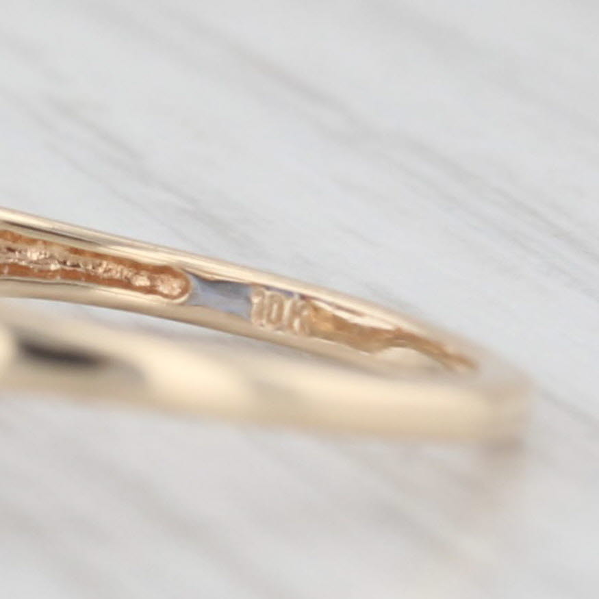 Light Gray 1.29ctw 3-Stone Lab Created Blue Sapphire Diamond Ring 10k Yellow Gold Size 7
