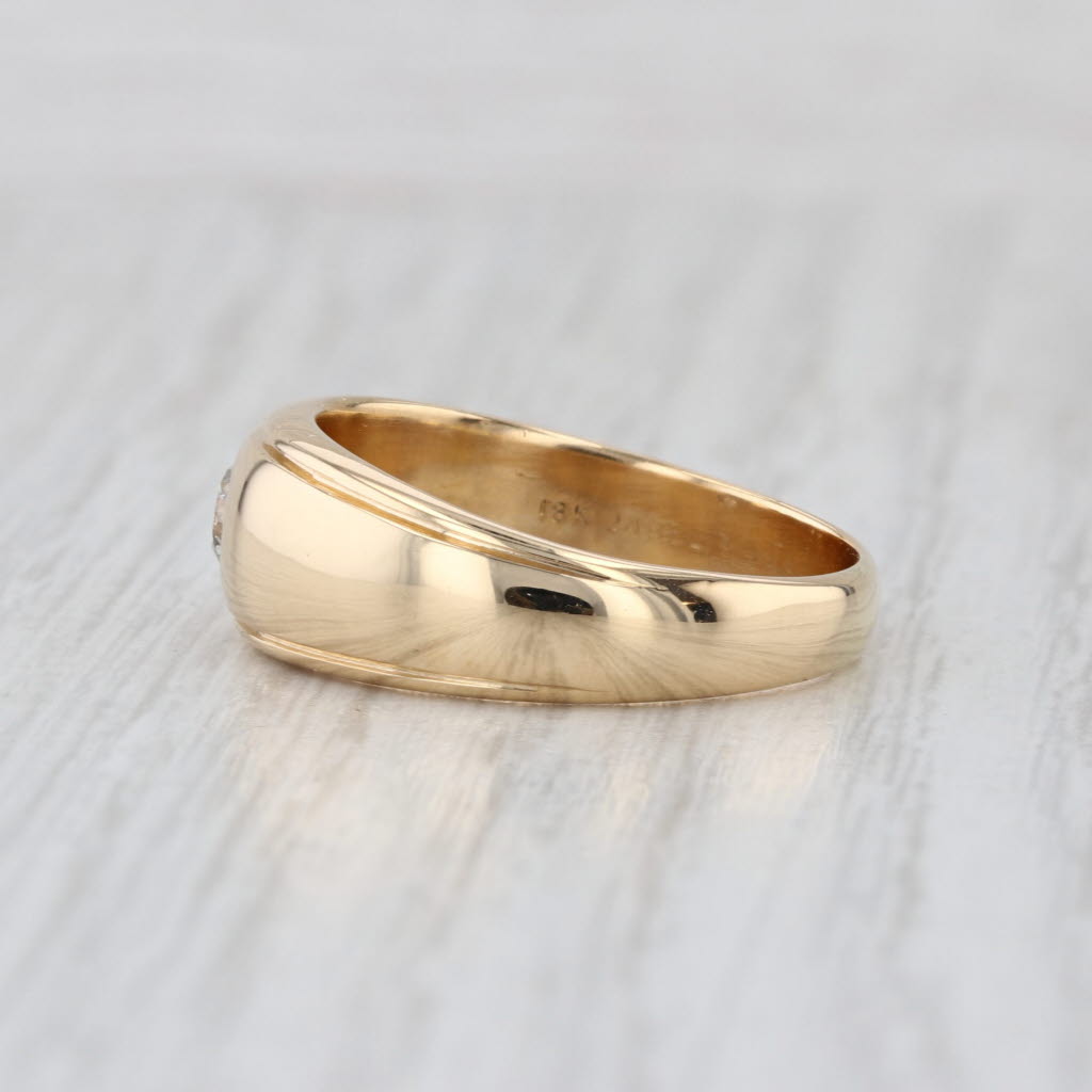 Jabel 0.25ct Diamond Solitaire Ring 18k Yellow Gold Size 8.75-9 Wedding Band