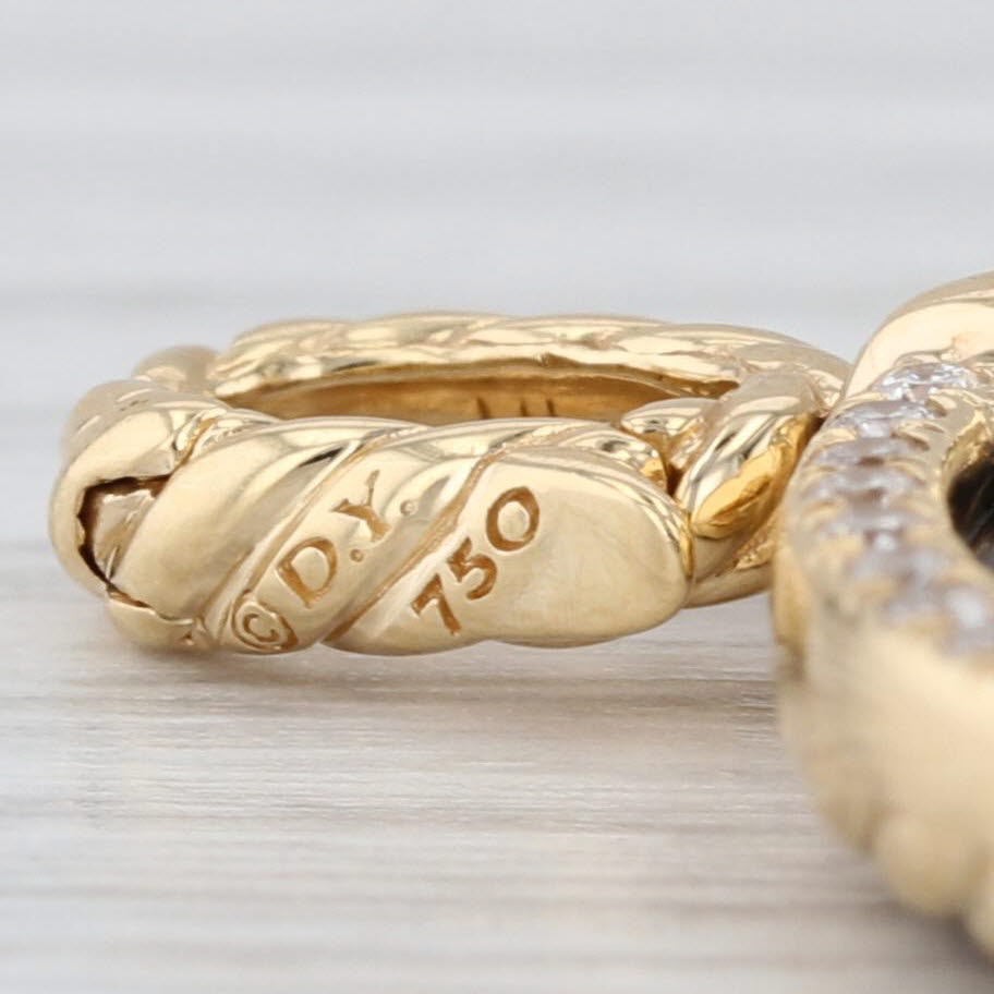 David Yurman Elements Disc Pendant Necklace Onyx 0.45ctw Diamond Circle 18k Gold