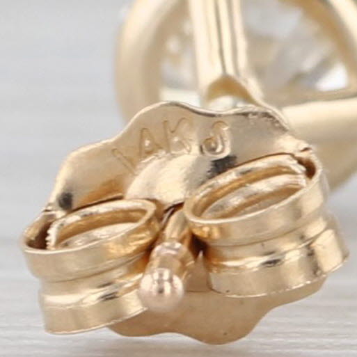 New 1ctw Round Diamond Solitaire Stud Earrings 14k Yellow Gold Martini Studs