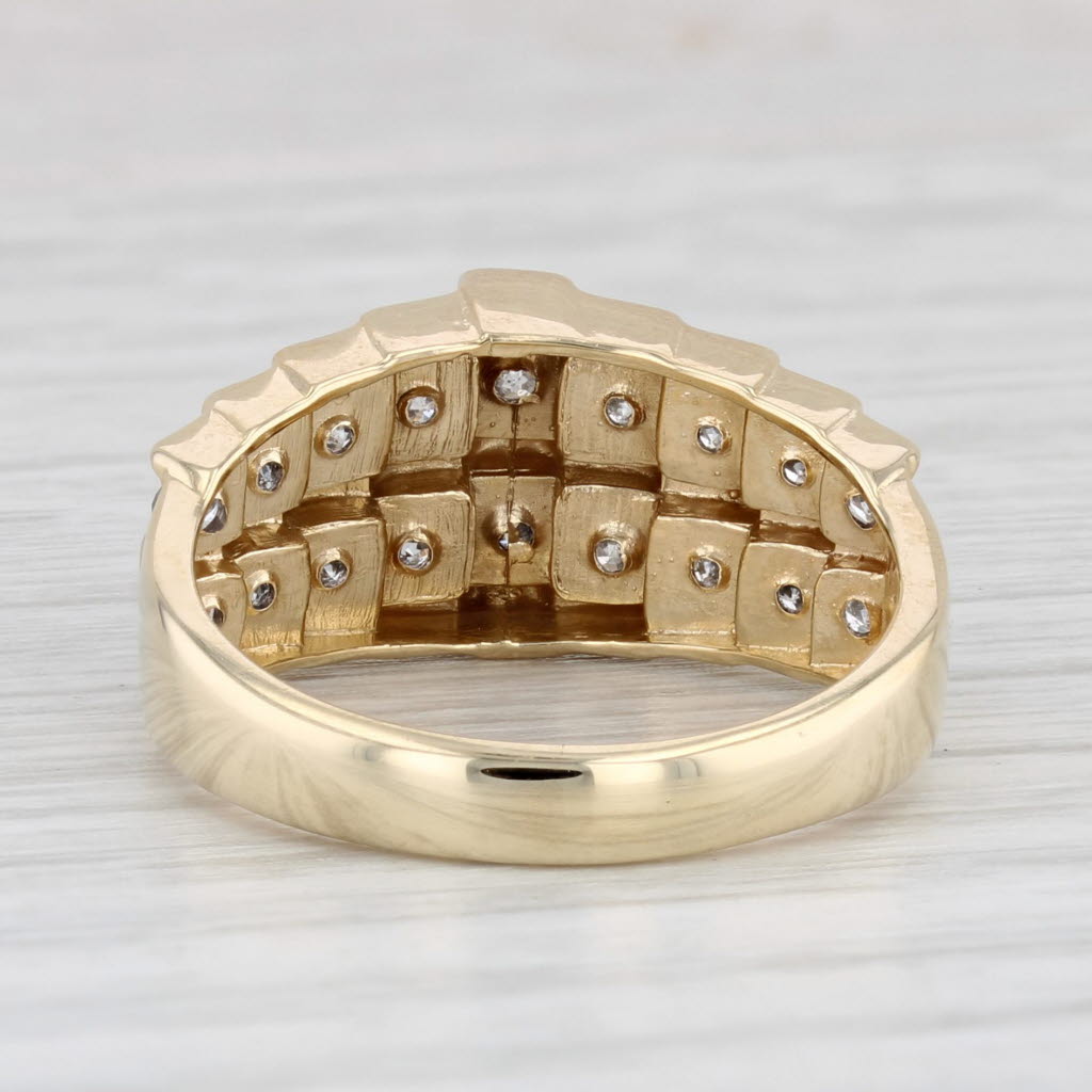 Light Gray 0.76ctw Tiered Diamond Ring 10k Yellow Gold Size 8.25