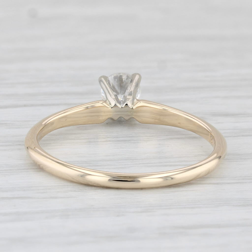 Light Gray 0.22ct Round Diamond Solitaire Engagement Ring 14k Yellow Gold Size 6
