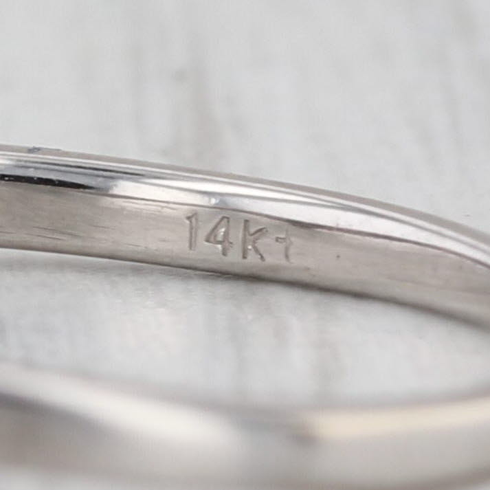 0.12ctw Contoured Diamond Wedding Band 14k White Gold Size 8.5 Stackable Ring