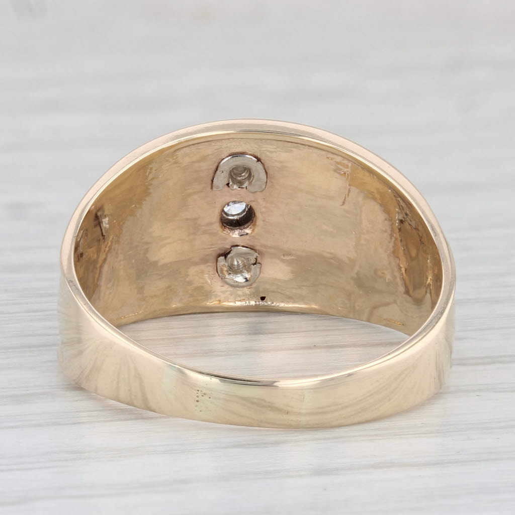 Light Gray Scottish Rite Masonic Ring 10k Gold Diamond 32nd 14th Degree Size 12.5