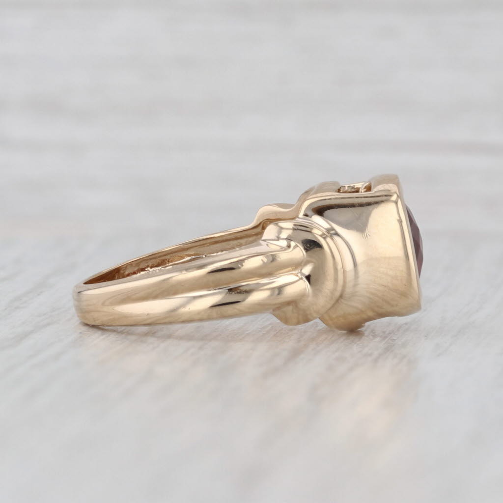 Light Gray Garnet Solitaire Ring 14k Yellow Gold Size 6.25