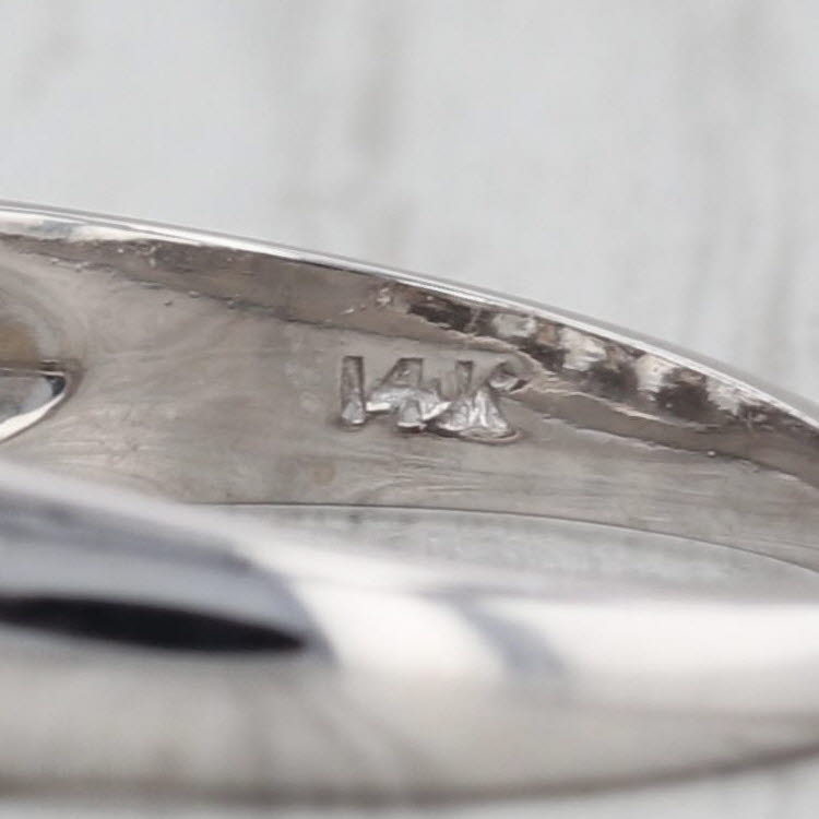 Vintage 0.90ctw Diamond Wedding Band 14k White Gold Stackable Annivesary Ring