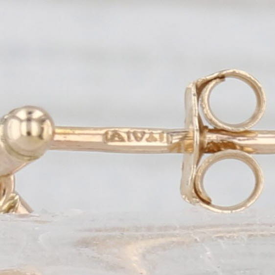 Bar Dangle Drop Earrings 14k Yellow Gold Pierced Dangles