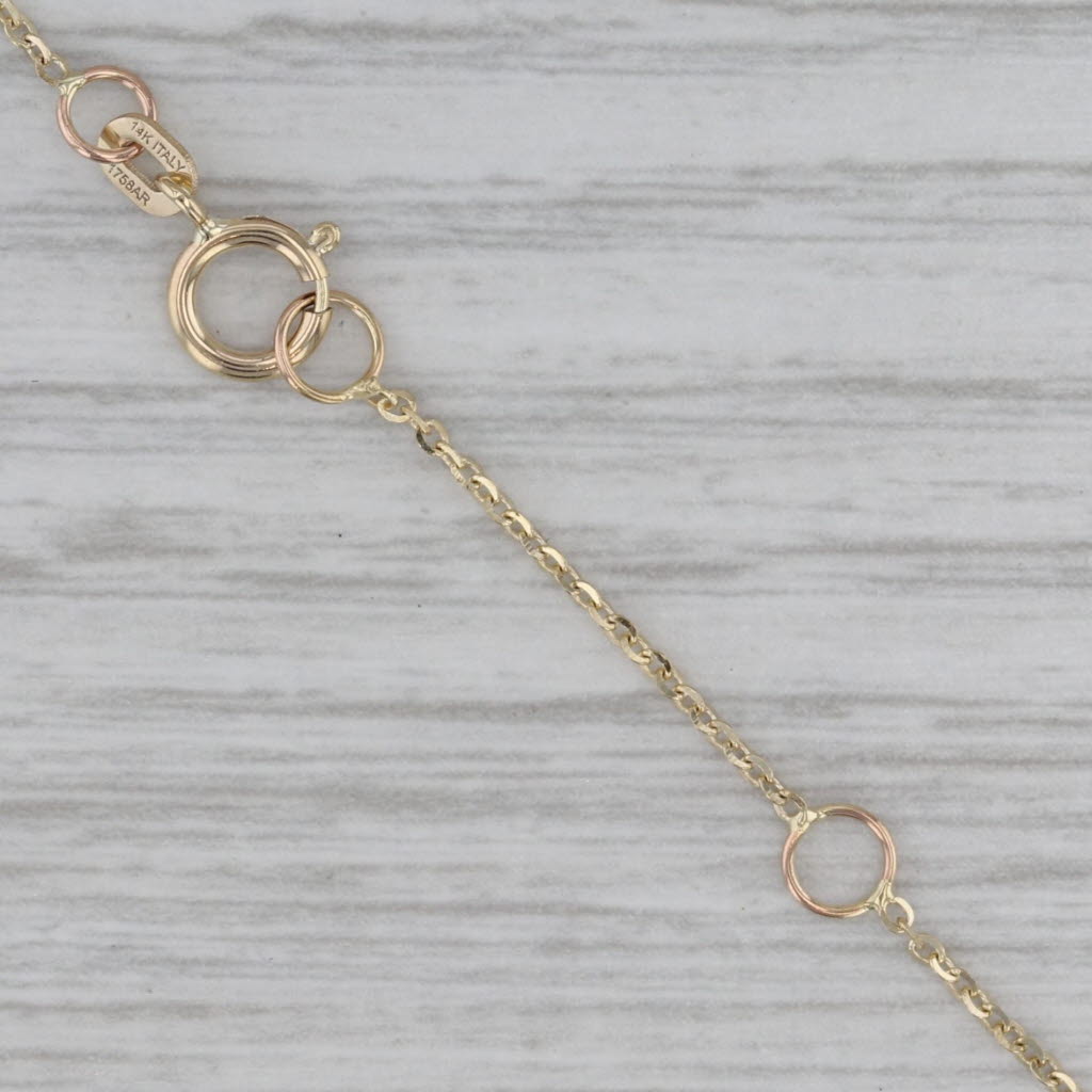 Gray Mom Monogram Bracelet 14k Yellow Gold Adjustable 6"-7" Cable Chain