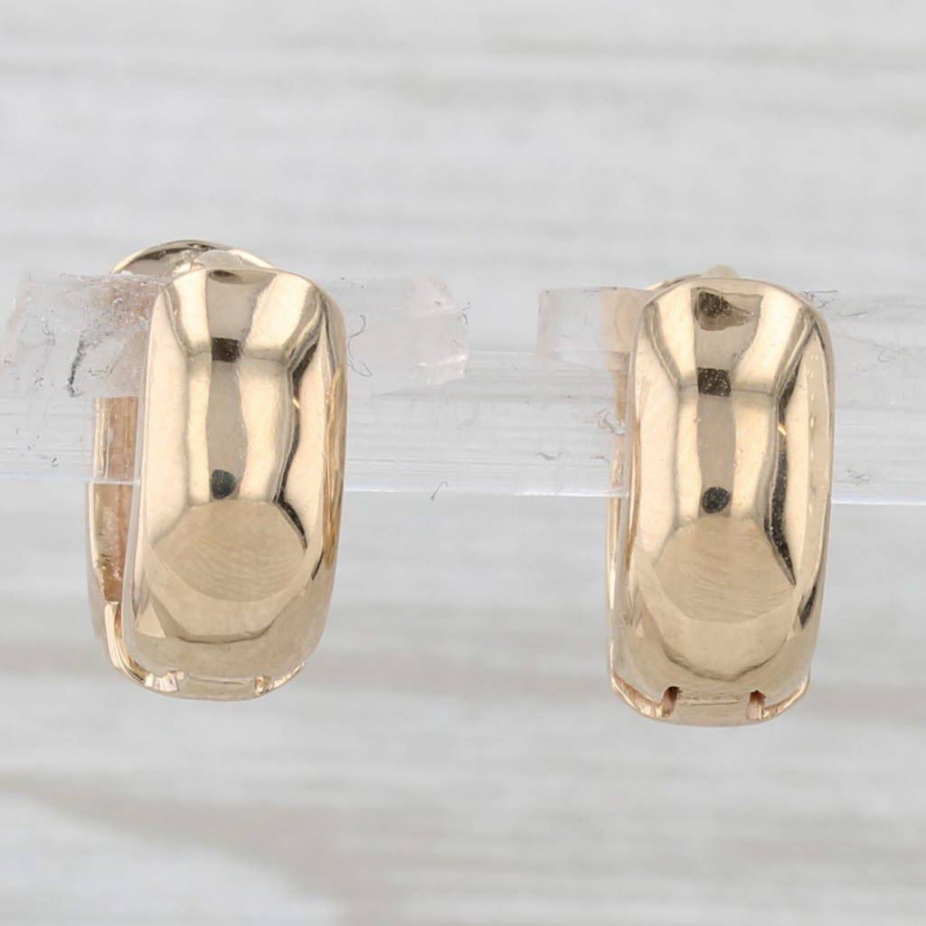 Light Gray 0.22ctw Blue Sapphire Diamond Hoop Huggie Earrings 14k Yellow Gold Round Hoops