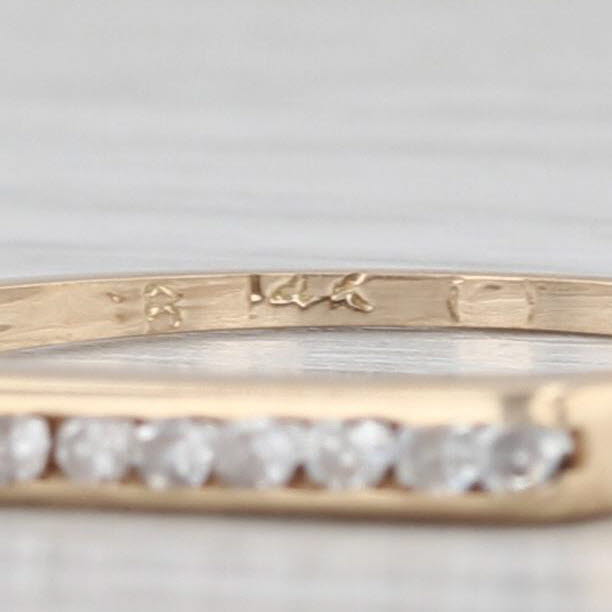 Diamond Stackable Ring 14k Yellow Gold Size 6 Wedding Band