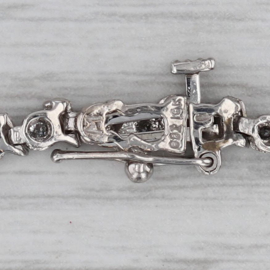 Gray 1ctw Diamond Tennis Bracelet 10k White Gold 7" 3.6mm