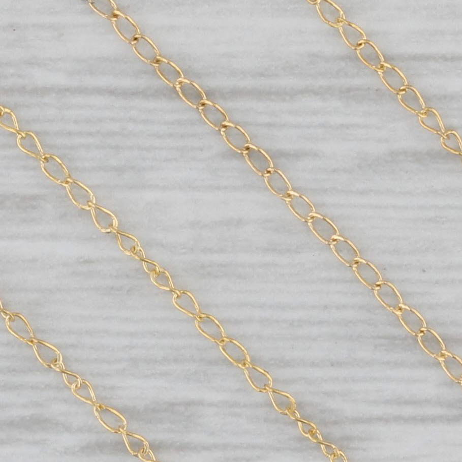 Gray Cultured Pearl Diamond Pendant Necklace 14k Yellow Gold 18.5" Curb Chain