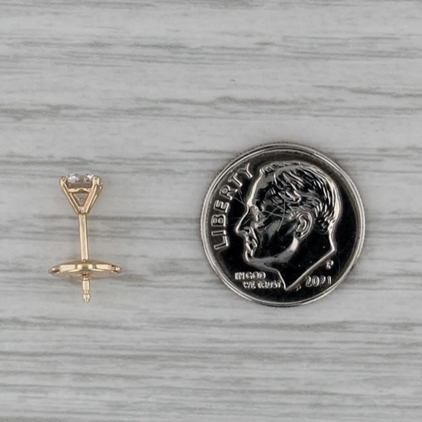 0.39ct IGI Round Lab Grown Diamond Single Stud Earring 14k Yellow Gold F VS1