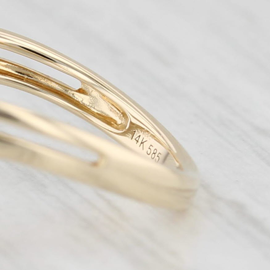 Light Gray 0.20ctw Diamond Contoured V Band Ring 14k Yellow Gold Size 6.5 Stackable