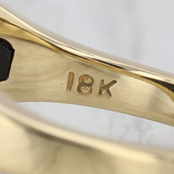 Bernard K Passman Contoured Black Coral Diamond Ring w/ Papers 18k Gold Sz 6.75