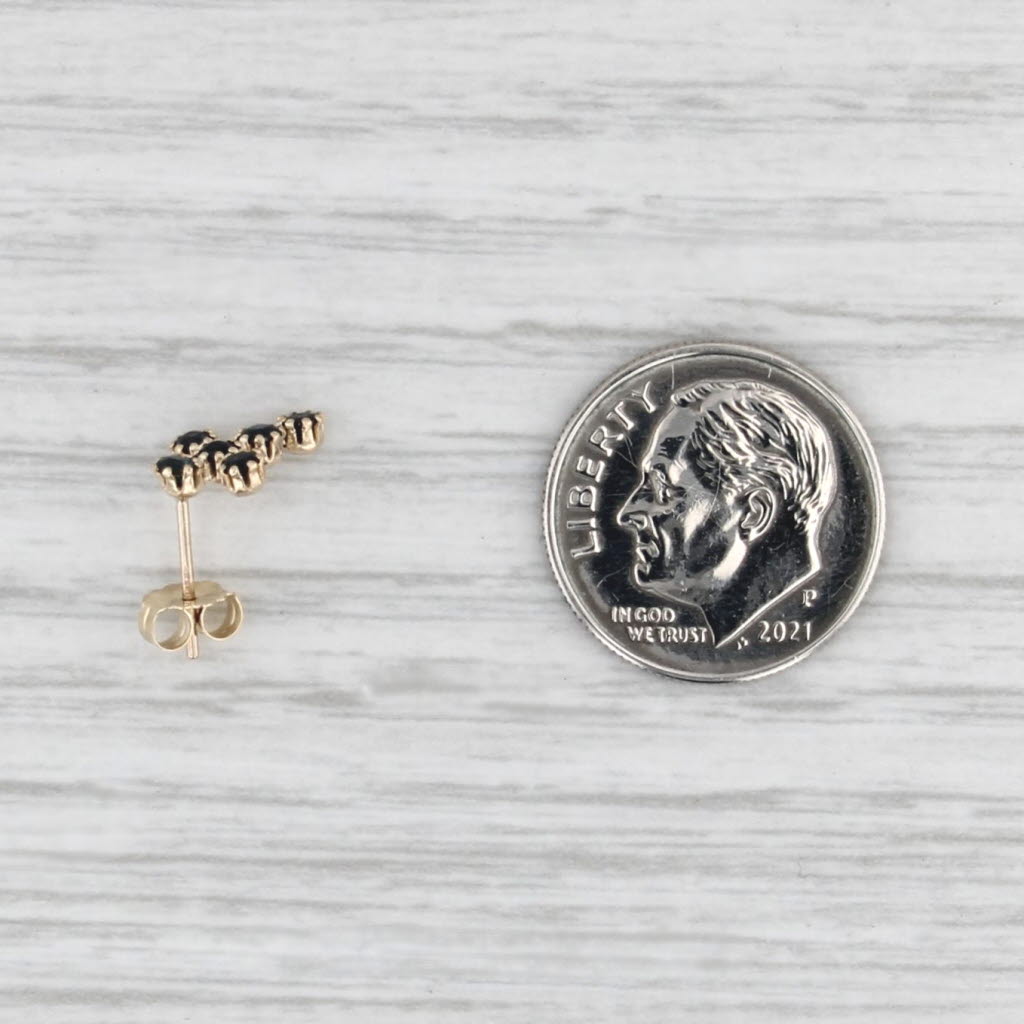 Single 0.30ctw Blue Sapphire Cross Stud Earring 14k Yellow Gold Small Stud