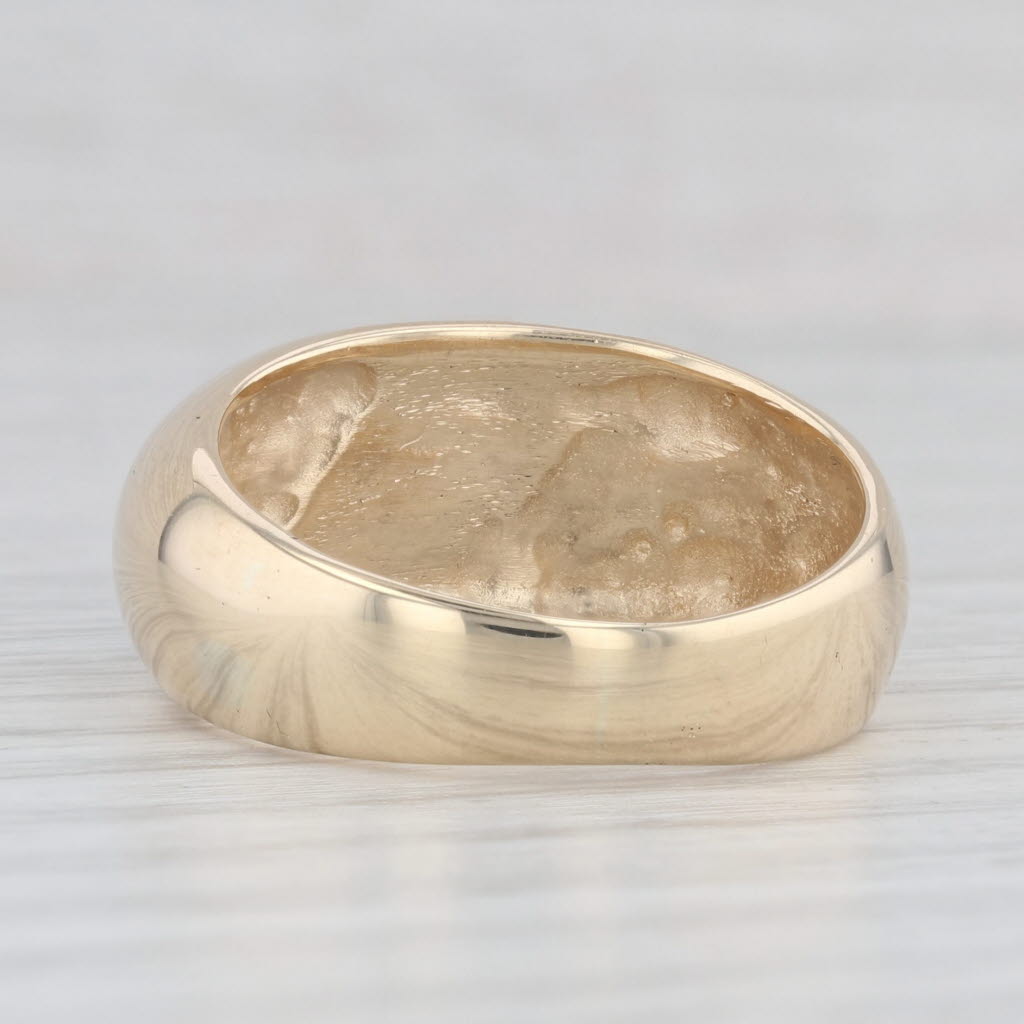 Light Gray Lab Created Opal Mosaic Domed Ring 14k Yellow Gold Size 9