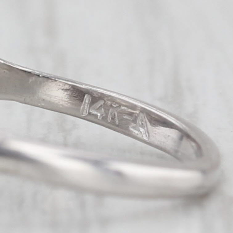 Art Deco Old Mine Diamond Engagement Ring 14k White Gold Filigree Size 5.75