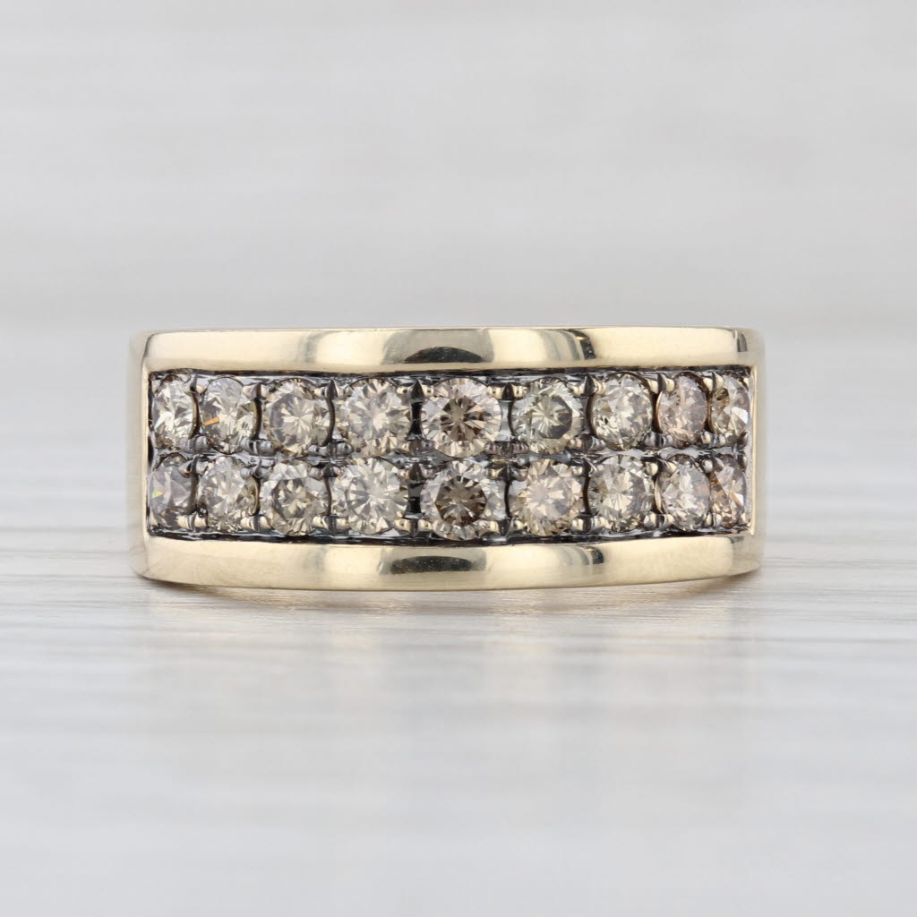 1.45ctw Champagne Diamond Ring 10k Yellow Gold Size 10.5 Men's Wedding
