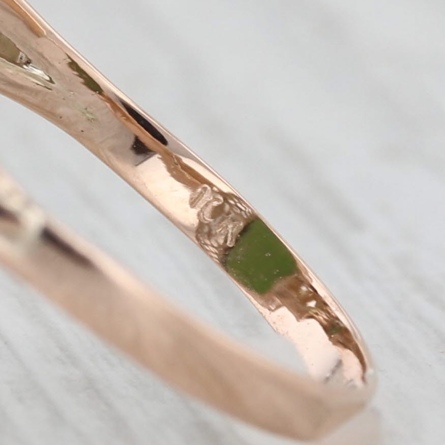 Light Gray Green Nephrite Jade Nanette Cabochon Ring 10k Yellow Gold Size 5.75