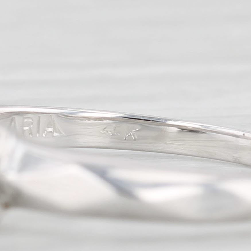 Light Gray 0.37ct Round Diamond Solitaire Engagement Ring 14k White Gold Size 6.25