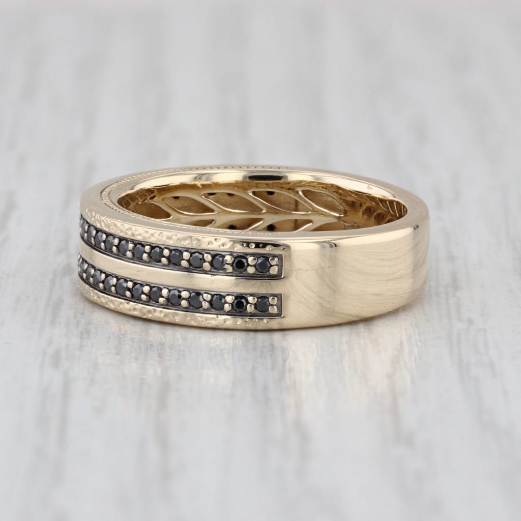 Neil Lane 0.24ctw Black Diamond Anniversary Wedding Band 14k Yellow Gold Size 8